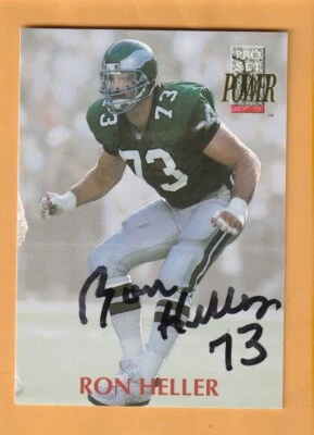 Ron Heller Philadelphia Eagles AUTO Signed 1992 Pro Set Power Penn State - Image 1 of 2