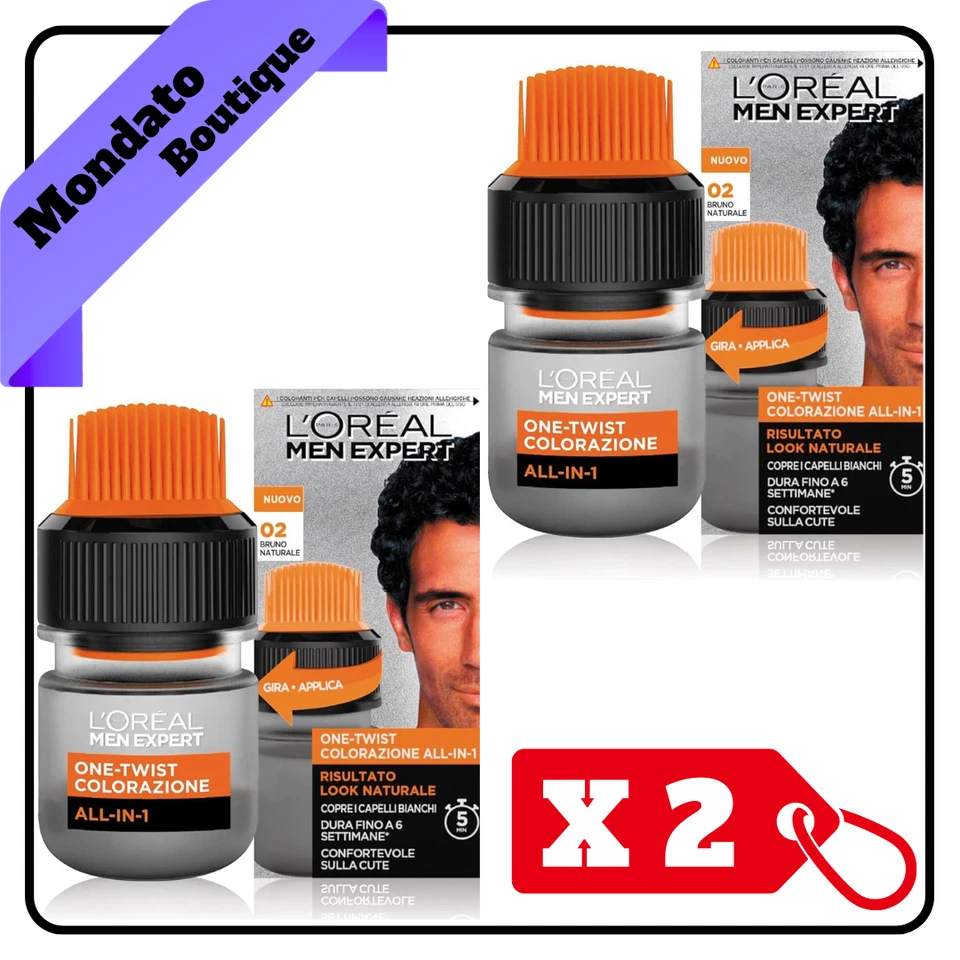 TINTA L'OREAL MEN EXPERT ONE TWIST N.02 BRUNO NATURALE (X2) - Image 1 of 1