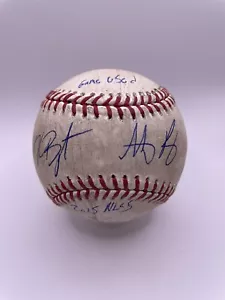 Historic Kris Bryant & Anthony Rizzo Signed 2015 NLCS Game Used Baseball MLB COA - Picture 1 of 9