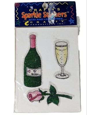 Pegatinas 3D artesanales de bola de cuentas de rosa de vidrio para botella de champán Foto 1 de 2