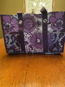 Thirty One Organizing Utility tote 31 Bag Plum Awesome Blossom - Picture 1 of 7