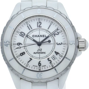 CHANEL J12 Watch 1.5" Automatic H0970 ceramic mensWatch white USED - Picture 1 of 5