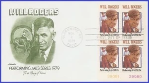 USA5 #1801 U/A ARTMASTER FDC PB4 Will Rogers - Bild 1 von 1