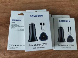 Samsung 25W Car Fast Charge Charger for Galaxy S20 S21 S23 S22 (With 3ft Cable) - Picture 1 of 18