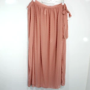Time and Tru Plus Size Swim Cover Up Skirt Pink Size 2x (20W-22W) Side Tie Sheer - Picture 1 of 7