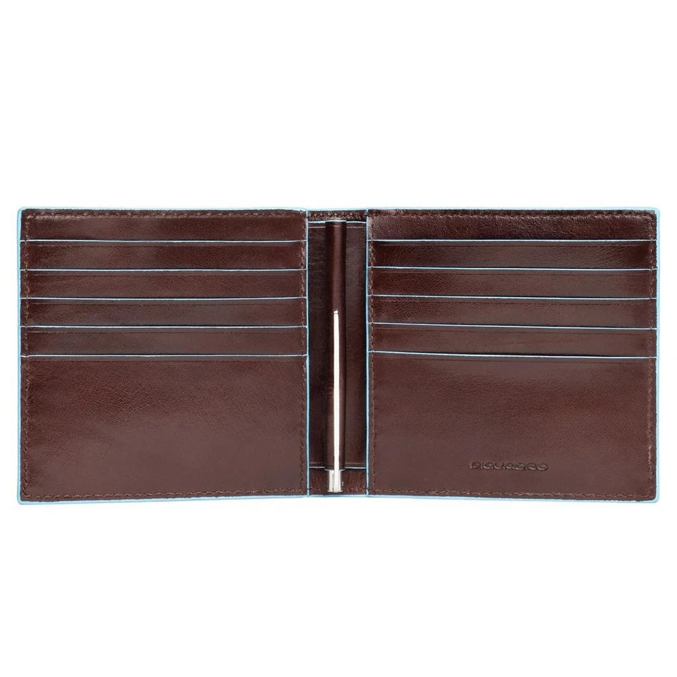 PIQUADRO PORTAFOGLIO CON MOLLA FERMA BANCONOTE BLU SQUARE MOGANO - Immagine 1 di 1