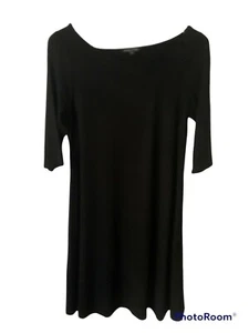 Eileen Fisher schwarzes Etuikleid asymmetrischer Ausschnitt Viskose Lycra Mischung Gr. XS - Bild 1 von 6