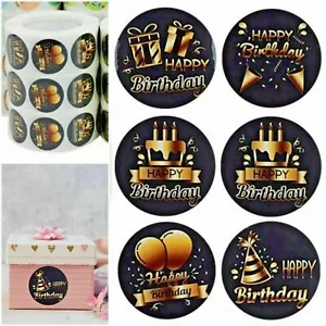 Happy Birthday Present Thank You Labels Stickers Gift Craft Box Love Sticker - Picture 1 of 1
