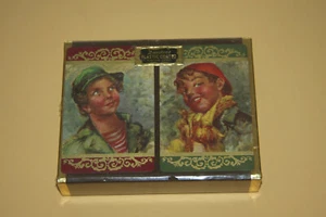 Vintage Duratone Double Deck Plastic Coated Playing Cards Smiling Boys - Picture 1 of 4