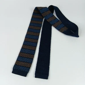 Corbata Tejida Para Hombre Apices Marrón Azul Rayas Colección Hecha en Japón 48/2.25 pulgadas - Imagen 1 de 9