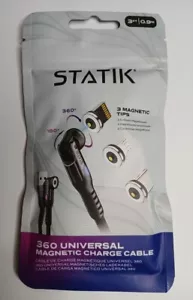 Statik 360 Universal Magnetic Charge Cable 3ft/0.9m with 3 Magnetic Tips - Picture 1 of 2