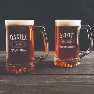 Beer Mugs Glasses, 26 Oz, Personalized, Set for Beer & Cocktails, 2 Pack - Picture 1 of 7