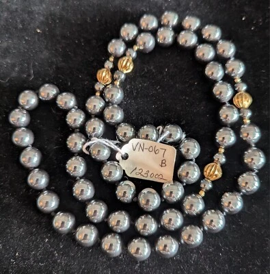 NWT Hematite & Gold Plated Beads Necklace 30" - Image 1 of 2