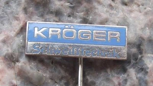 Vintage Kruger Kroger Schweisstechnik Welding Tools Engineering Pin Badge - Picture 1 of 2