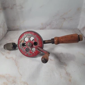 Vintage Hand Crank Drill Egg Beater Style Hand Drill Fulton U.S.A. Cranks Well - Picture 1 of 7