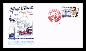 US COVER ALFRED V VERVILLE AVIATION PIONEER AIR MAIL FDC HAND CANCEL GAMM CACHET - Picture 1 of 2
