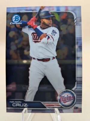 2019 Bowman Chrome Nelson Cruz baseball card #70 Minnesota Twins - Image 1 of 2