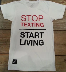Stop SMS Schreiben Start Living Power Gewaschen T-Shirt XS, S,M,L,XL - Bild 1 von 5