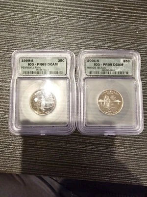 🔥2001-S ICG PR69 DCAM + 🔥1999s PR69 DCAM ICG - Image 1 of 2