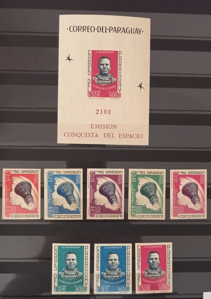 Paraguai 1963 espaço Mercury astronauta Gordon Cooper coleção inperf MNH - Imagem 1 de 1