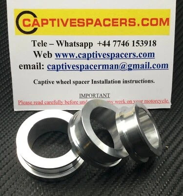 Suzuki GSXR 1000  2009 - 2016 Captive wheel Spacers. Full set. Silver. - Изображение 1 из 4