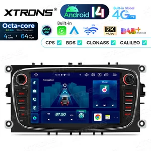 CarPlay 7" Android 14 8Core 4+64G Car Radio GPS Stereo DSP For Ford Focus Mondeo - Picture 1 of 18