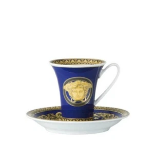 Versace von Rosenthal 251175 Medusa Blau Porzellan Tasse 3 Unzen - Bild 1 von 2
