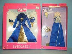 1997 BARBIE FASHION AVENUE GOWN & 1999 BREAKFAST IN BED FASHION SET *NEW* - Picture 1 of 4