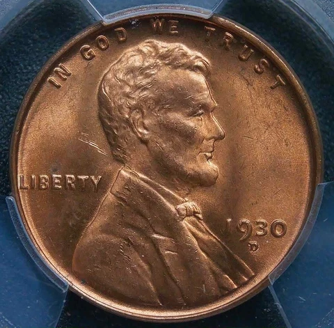 1930 D Lincoln Cent 1c MS65RD PCGS - Beautiful Early Lincoln Great strike+color! Cover