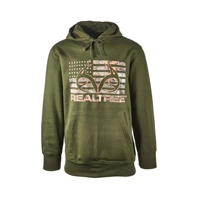 Sudadera con Capucha Realtree Para Hombre Camuflada Bandera Americana Logo Cuerno - Marrón, Negro, Verde Foto 1 de 4