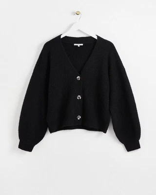 Oliver Bonas Womens Black V-Neck Long sleeved Cardigan - Image 1 of 4