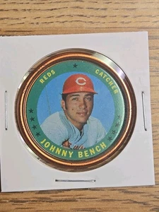 Schöne 1971 Topps Münzen JOHNNY BENCH Cincinnati Reds #149 mit Flip Halter  - Bild 1 von 4