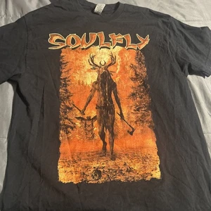 Soulfly - Wendigo 2023 Tour Heavy Cotton Black Size M - Picture 1 of 3