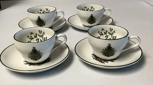 Cuthbertson ‘ Original Christmas Tree ' 4 Cups and Saucers Set - Picture 1 of 9