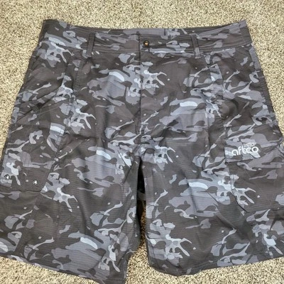 AFTCO Cargo Shorts Mens 42 Fishing Blue Green Camo Hybrid Ripstop Stretch 10"  - Image 1 of 4