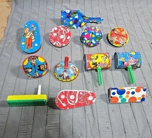 Großes Set Vintage Blech Krachmacher Weihnachten Silvester Geburtstag Party Gefälligkeiten USA  - Bild 1 von 8