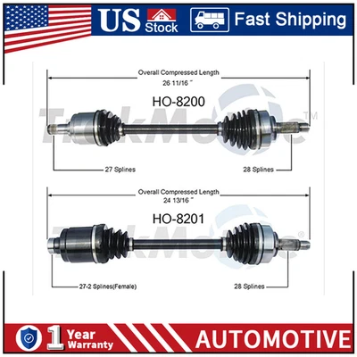 Fits 2003-2011 Honda Element CV Axle Shaft CV Joints Front Left Right TrakMotive - Image 1 of 4