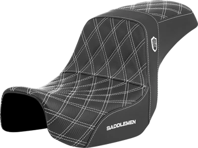 Saddlemen SDC Pro Series White Lattice Gelcore Seat fits 2006-2017 Harley Dyna - Image 1 of 4