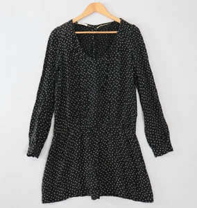 Promod Womens Drop Waist Dress Size 10 Black Patterned Cupro - Picture 1 of 12