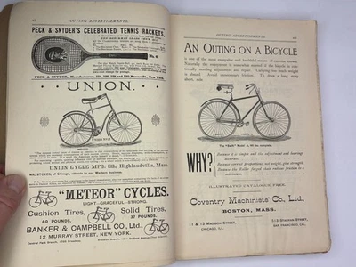1891 Issue of OUTING - Sports Recreation Travel Magazine - Bicycles Guns Illust - Image 1 of 4