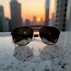 PRADA Linea Rossa-PS53XS Aviator Sunglasses Matte Black & Red. Polarized Lenses! - Picture 1 of 17