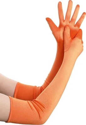 1920 年代缎面肘长手套复古新娘歌剧服装弹力成人 — 第 1/4 张图片