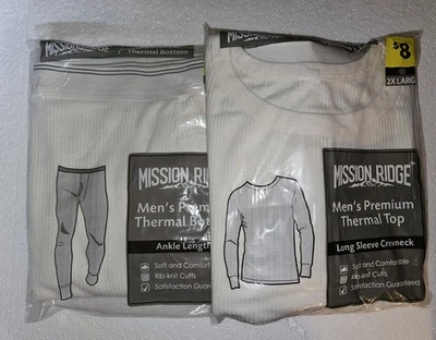 Conjunto de parte inferior y parte superior térmica premium Mission Ridge 2XL para hombre blanco Foto 1 de 2
