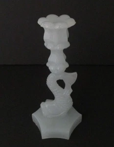 Mid to Late 19th Century Sandwich Glass Dolphin Hexagonal Base Candlestick - Picture 1 of 10
