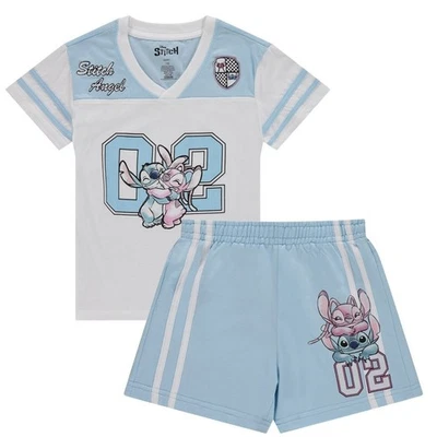 Disney Girls Lilo and Stitch Embroidered Soccer Jersey and Shorts Clothing... - Image 1 of 4
