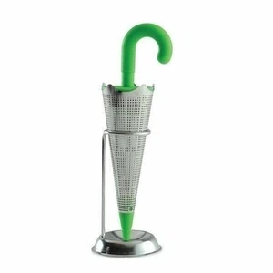 Norpro Umbrella Shape Stainless Steel Mesh Loose Leaf Tea Infuser & Drip Catcher - Picture 1 of 5