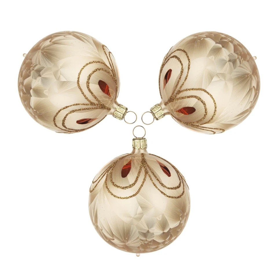 Thüringer Christbaumschmuck Kugel fleischarmer 3er-Set BxHxT 8x8x8cm NEU  - Bild 1 von 1