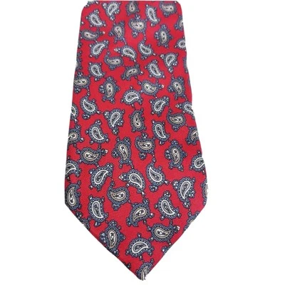 Corbata de seda Savile Row para hombre roja cachemira clásica hecha en EE. UU. Prendas para el cuello corbata Foto 1 de 4