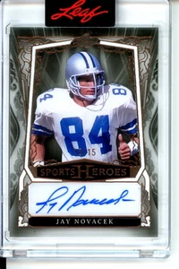 Leaf Sports Heroes Jay Novacek 2023 automático 13/15 bronce paralelo vaqueros - Imagen 1 de 1