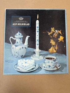 Juego de velas florales ASP HOLMBLAD azul blanco con soporte para servilletas nuevo - Imagen 1 de 3